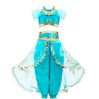 Jasmine Princess Costume Dress — Aladdin Magic Lamp Girls Cosplay Outfit
