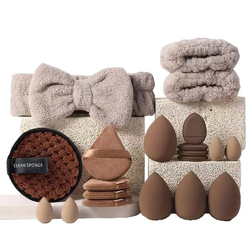 Makeup Brush & Beauty Sponge Set – Multiple Sizes & Colors