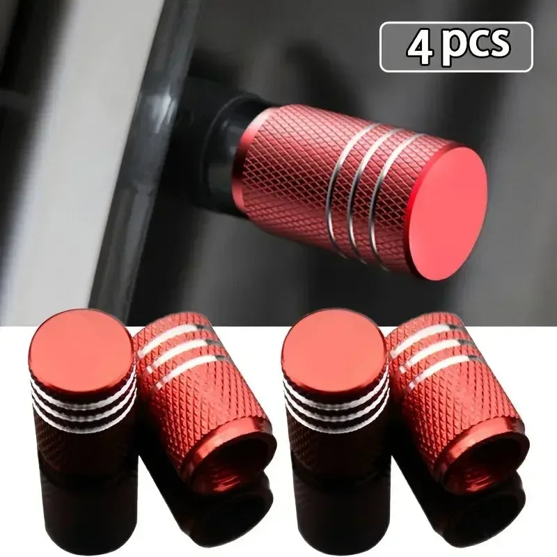 Aluminum Alloy Tire Valve Stem Caps – Universal Set of 4 for Car & SUV