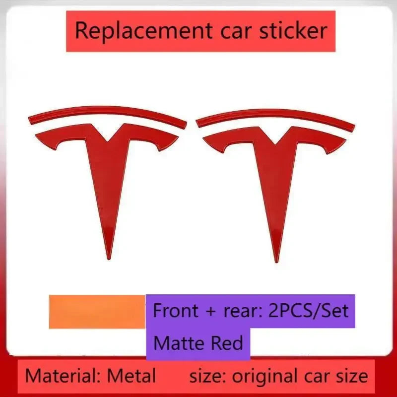 Tesla Model 3 & Model Y Metal Emblem Badge – Front & Rear Replacement