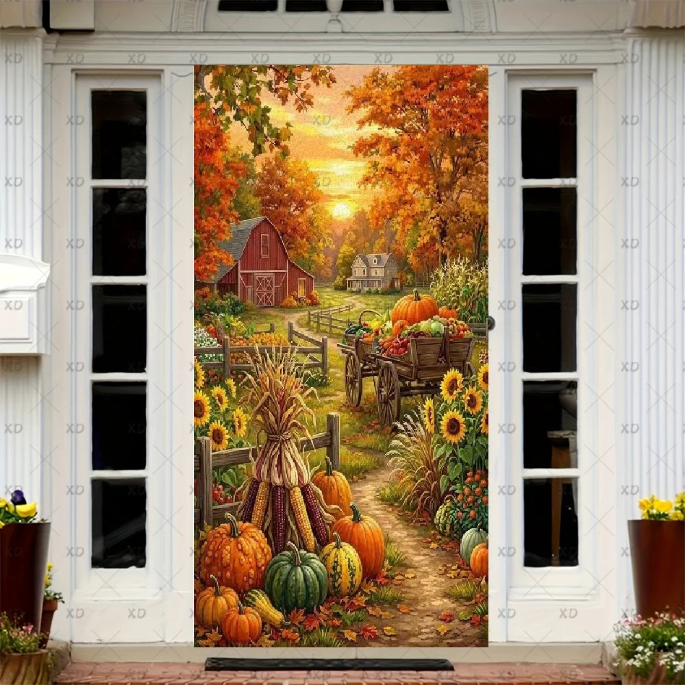 Fall Thanksgiving Harvest Party Backdrop Banner