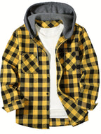 Men's Casual Hooded Shirt – Long Sleeve Loose Fit, S–XXXL