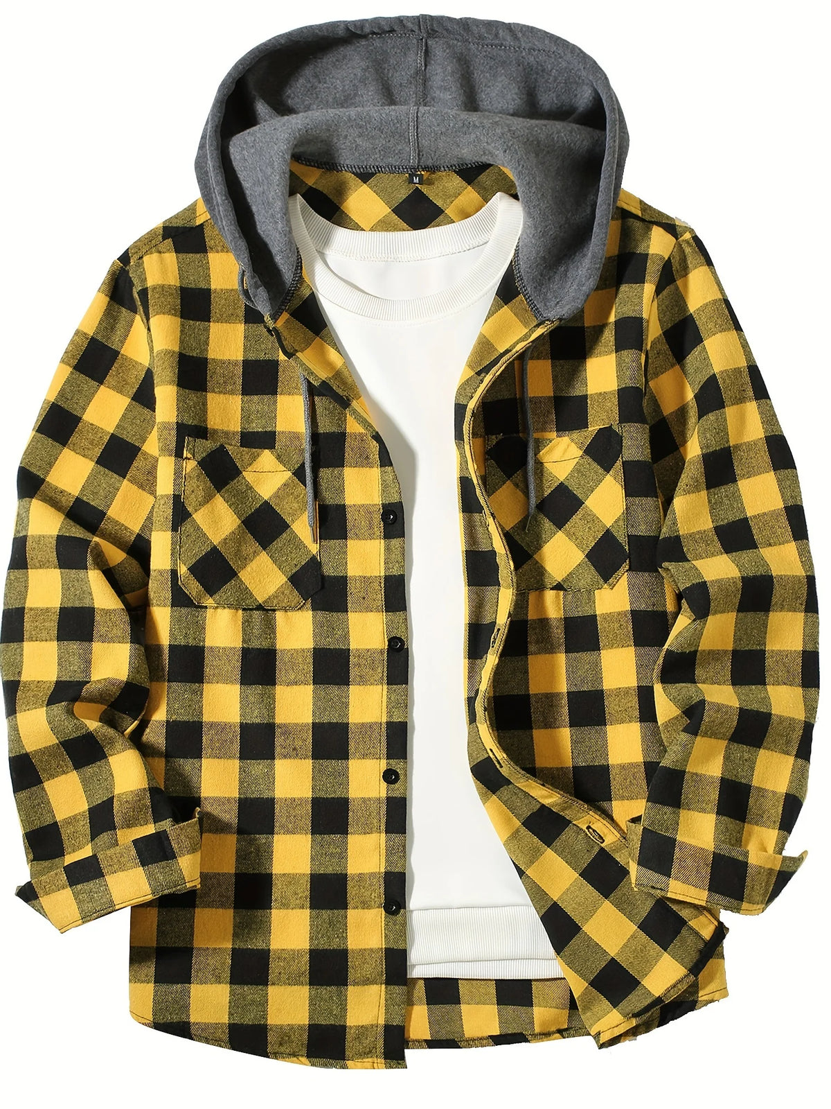 Men's Casual Hooded Shirt – Long Sleeve Loose Fit, S–XXXL