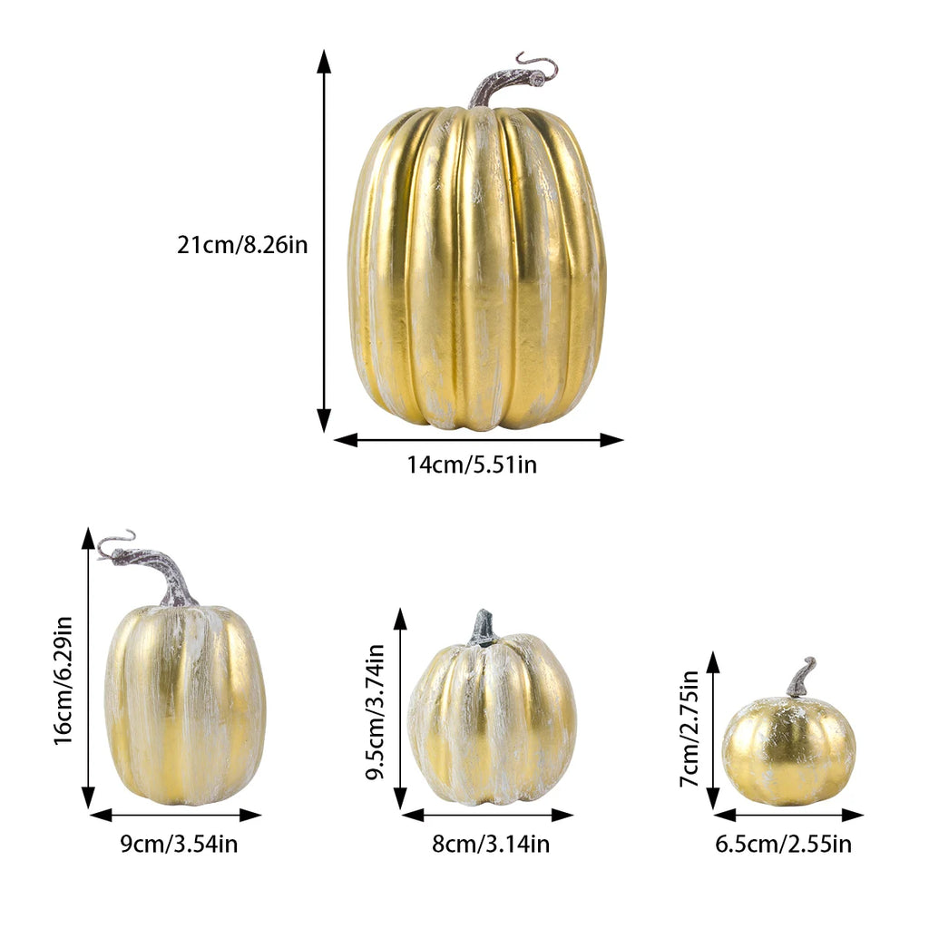 7-Piece Artificial Pumpkin Set – Assorted Farmhouse Fall & Thanksgiving Décor