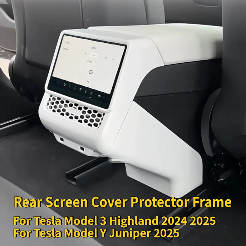 Rear Screen Cover & Back Air Vent Trim for Tesla Model Y Juniper & Model 3 Highland (2024–2026)