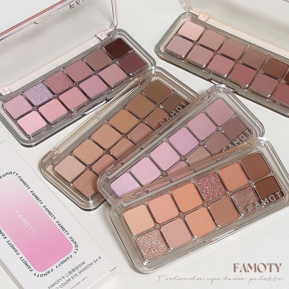 12-Color Matte Eyeshadow Palette – Earth & Apricot Tones
