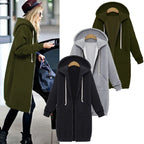 Women's Thicken Hoodie Parka – Loose Hooded Sweatshirt Jacket