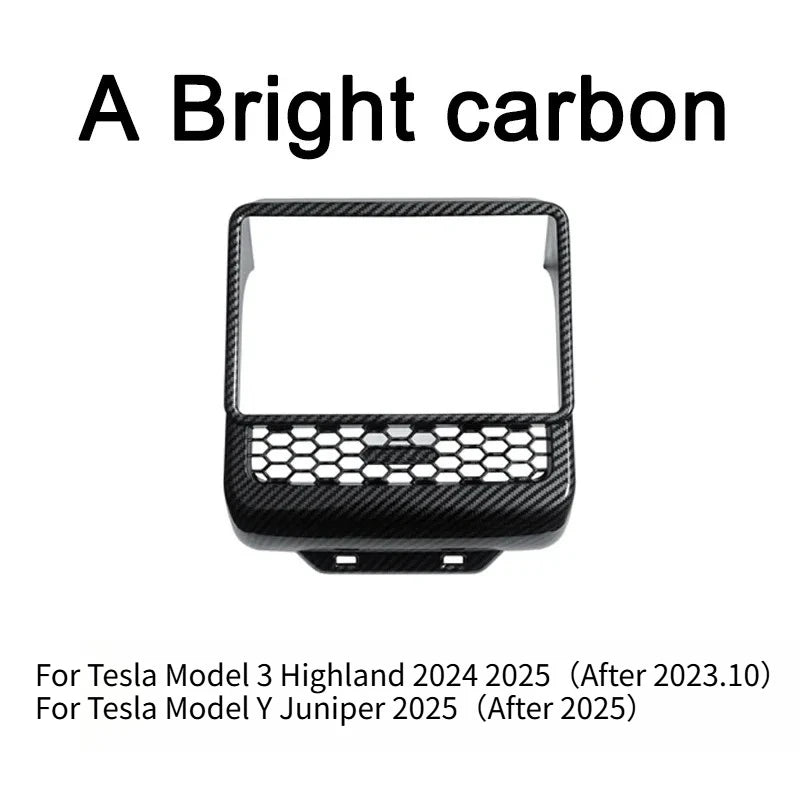 Rear Screen Cover & Back Air Vent Trim for Tesla Model Y Juniper & Model 3 Highland (2024–2026)
