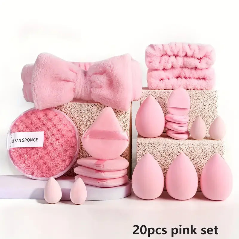 Makeup Brush & Beauty Sponge Set – Multiple Sizes & Colors