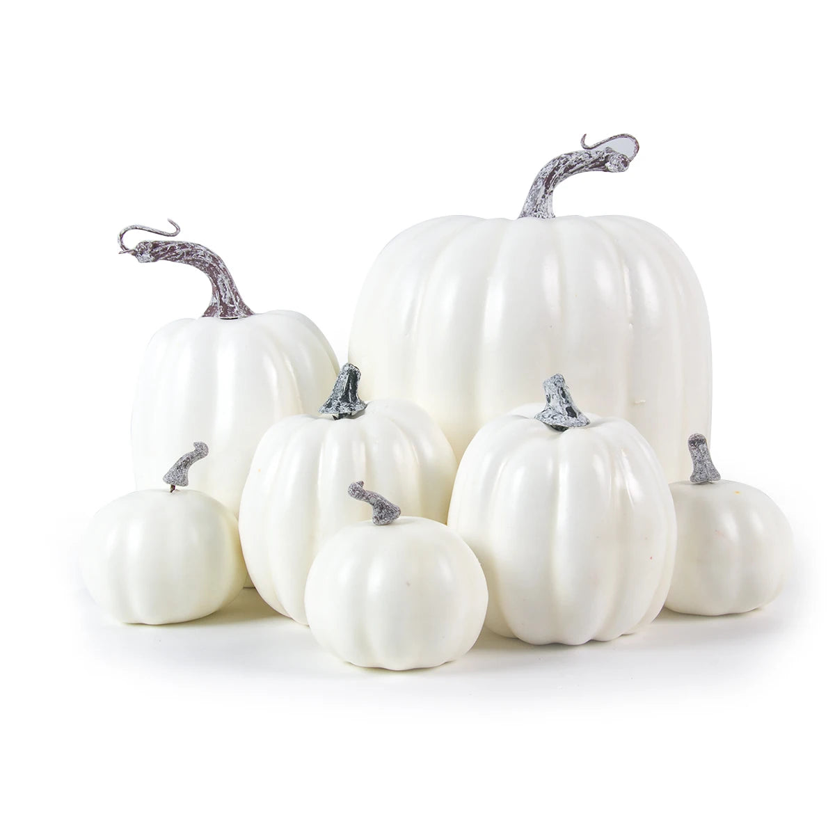 7-Piece Artificial Pumpkin Set – Assorted Farmhouse Fall & Thanksgiving Décor