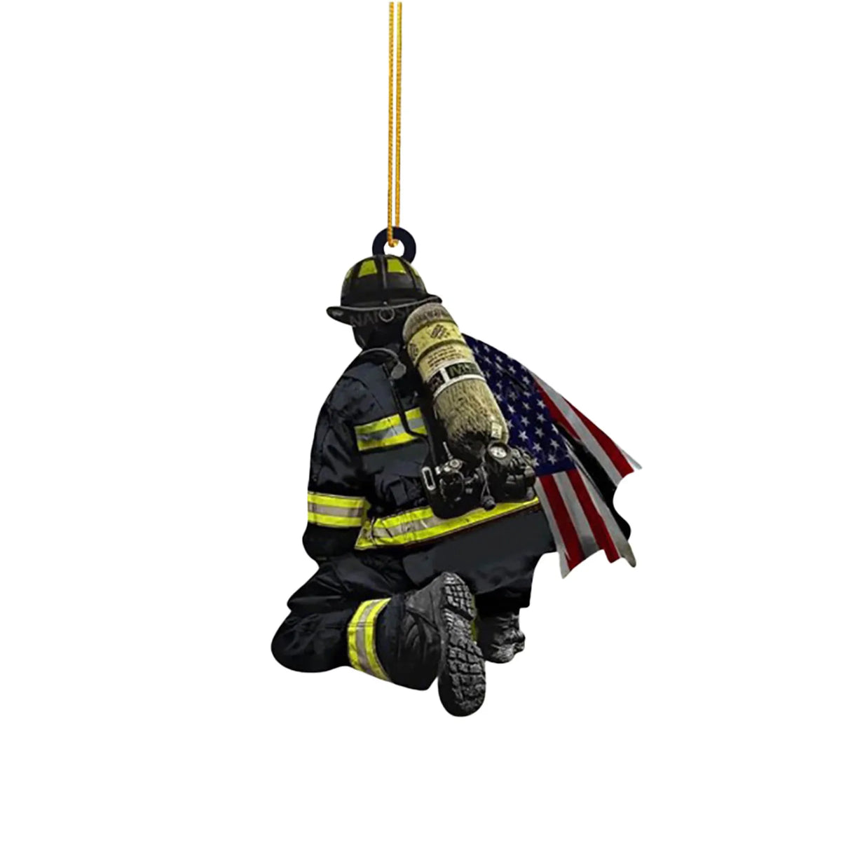 Firefighter Christmas Ornament – Double-Sided Acrylic Fireman Hanging Decoration