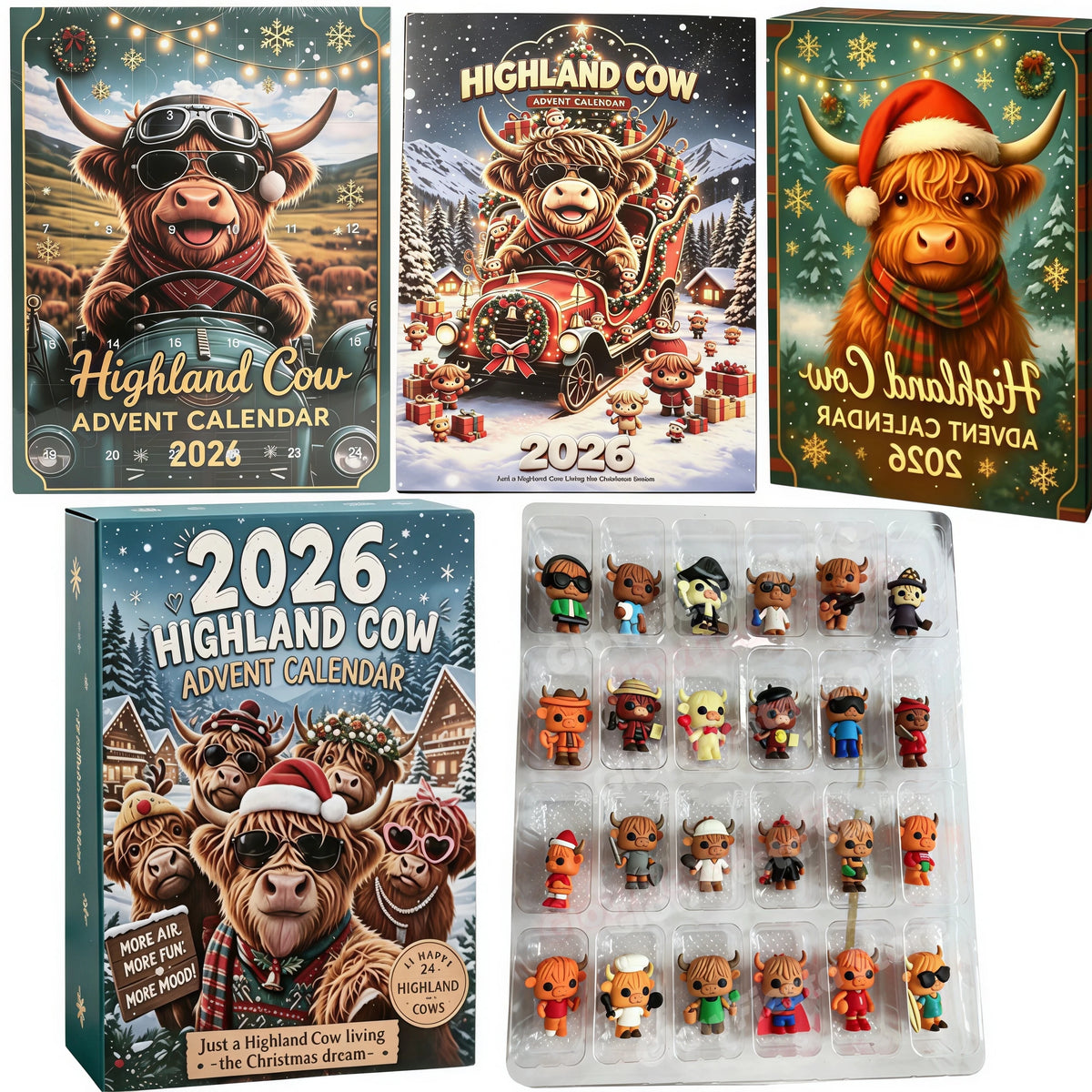 2026 Highland Cow Advent Calendar – 24-Day Christmas Countdown