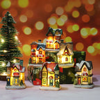 LED Christmas Village House Miniature – Glowing Resin Holiday Decoration