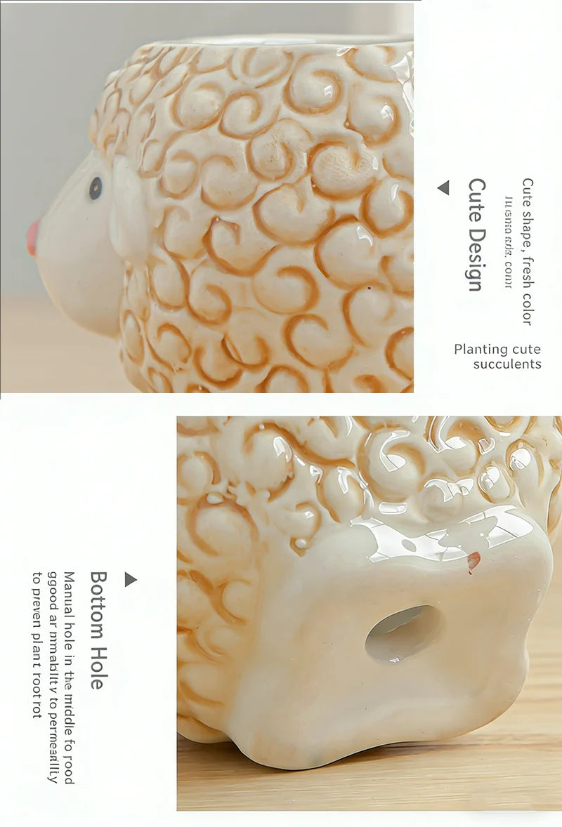 Cute Animal Ceramic Succulent Planter – Balcony & Desktop Home Decor