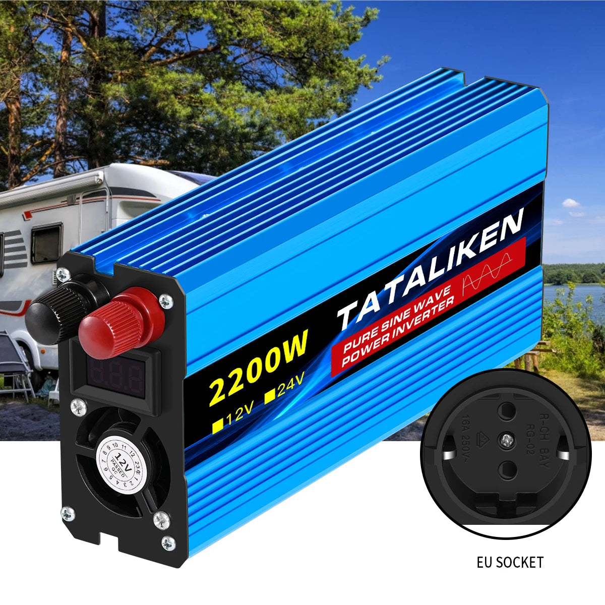 Pure Sine Wave Power Inverter – DC 12V/24V to AC 220V, 1000W–6000W