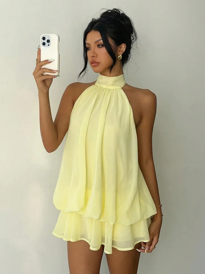 Women's Backless Halter SlimFit Top