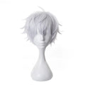 Gojo Satoru Cosplay Wig — Jujutsu Kaisen Short White Heat-Resistant Synthetic Hair + Optional Glasses