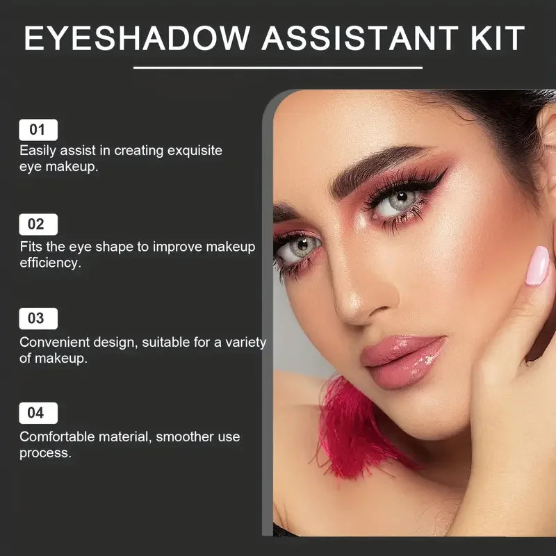 3-Piece Eye Makeup Kit – Eyeshadow Brushes & Stencil Molds