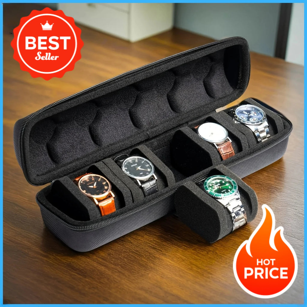 5-Slot Hard Shell Travel Watch Case
