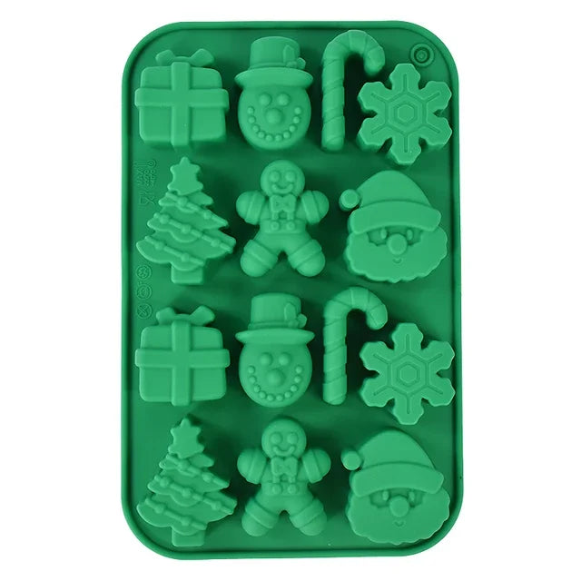 Christmas Silicone Chocolate & Candy Mold – 12-Cavity Holiday Baking Mould for Chocolates, Gummies & Cake Decorations