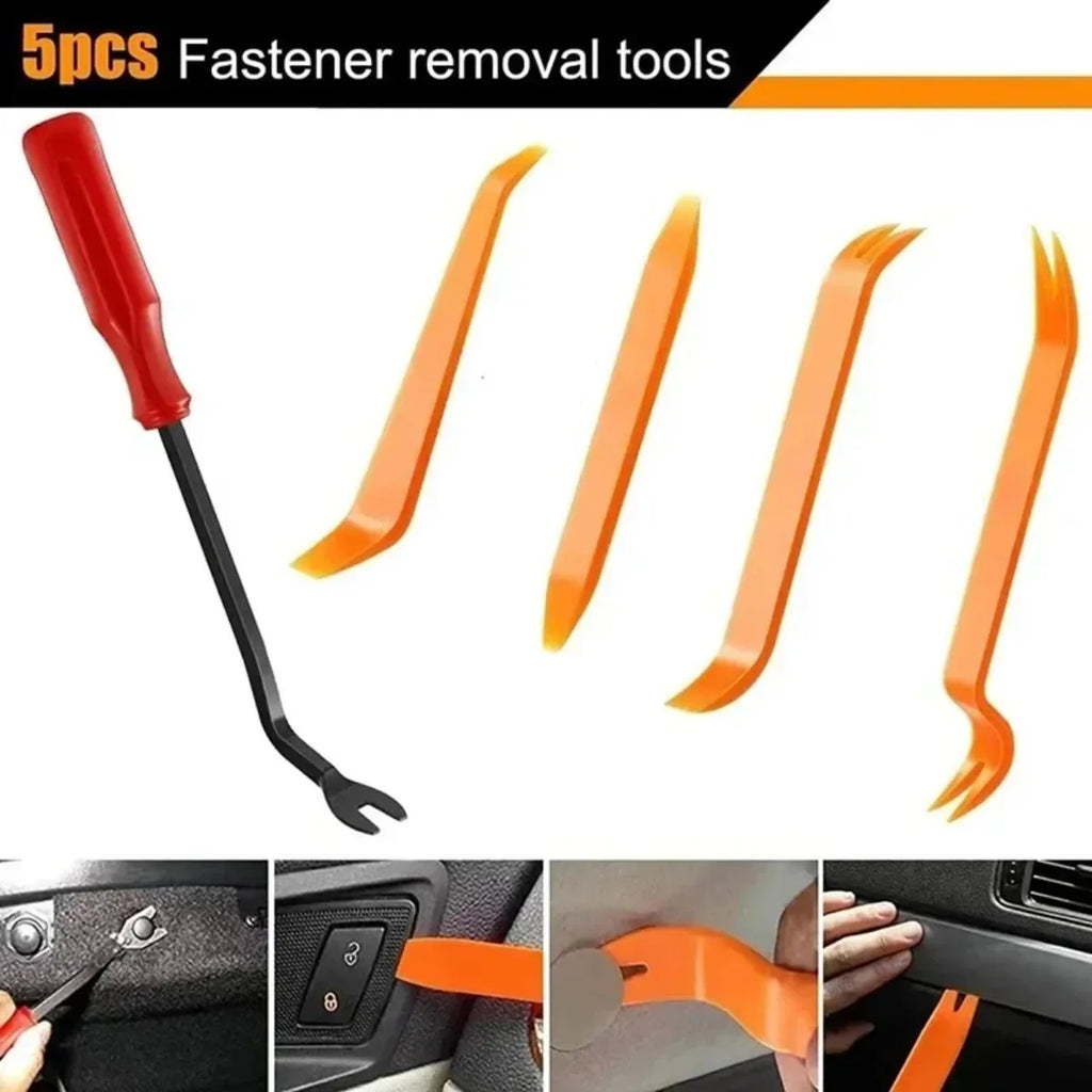 Car Door Panel Trim Removal Tool Kit – 5-Piece Clip Pry Set for Auto Interior