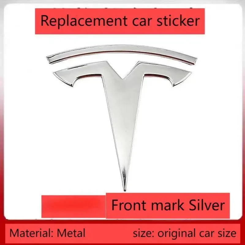 Tesla Model 3 & Model Y Metal Emblem Badge – Front & Rear Replacement