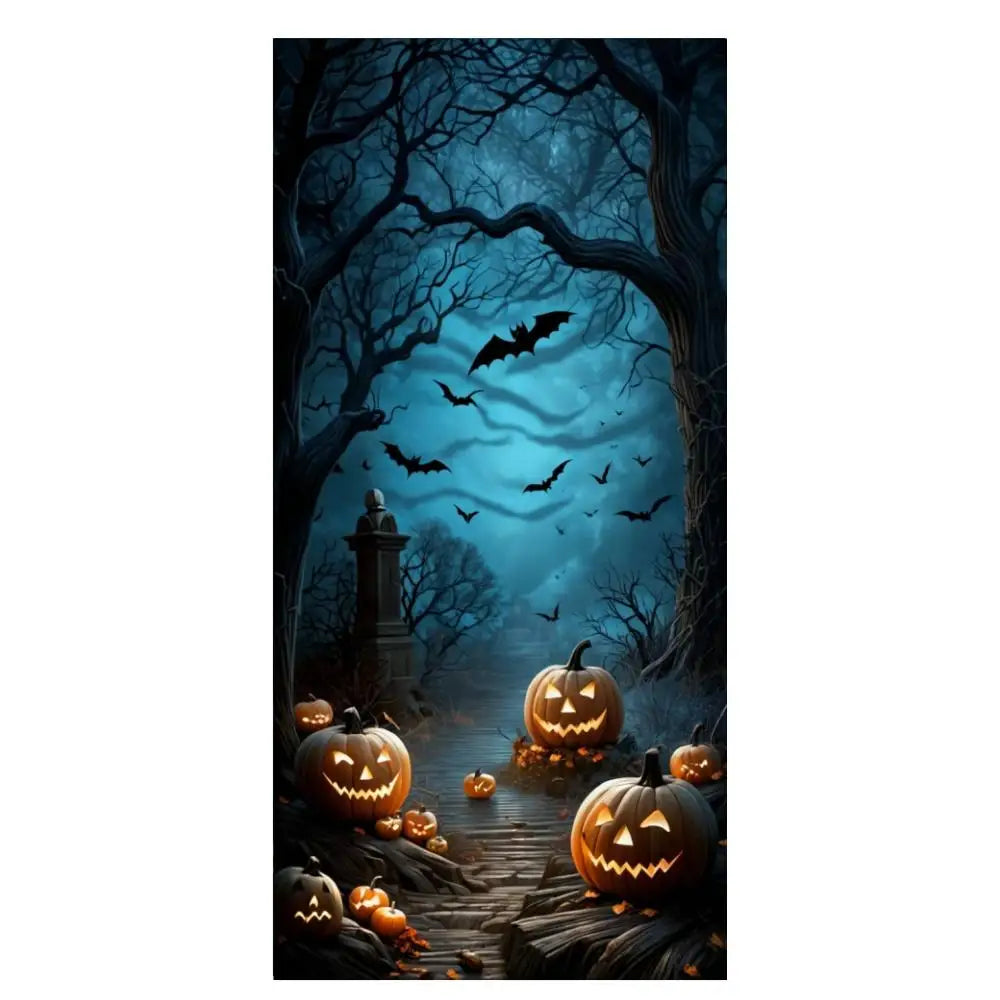 Halloween Door Cover Backdrop — Horror Movie Character Banner 185x90cm