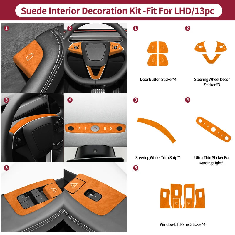 Carbon Fiber Door Switch Button Anti-Scratch Trim for Tesla Model 3 (2024+) & Model Y (2025+)