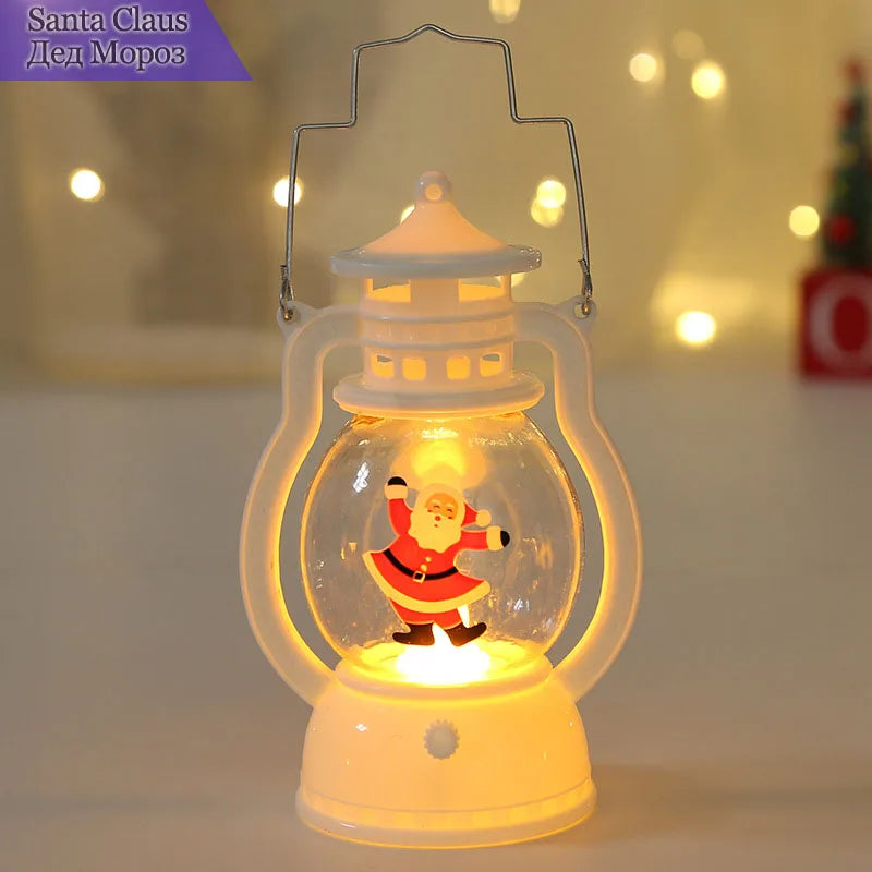 Portable LED Christmas Lantern – Santa, Snowman & Holiday Character Lights