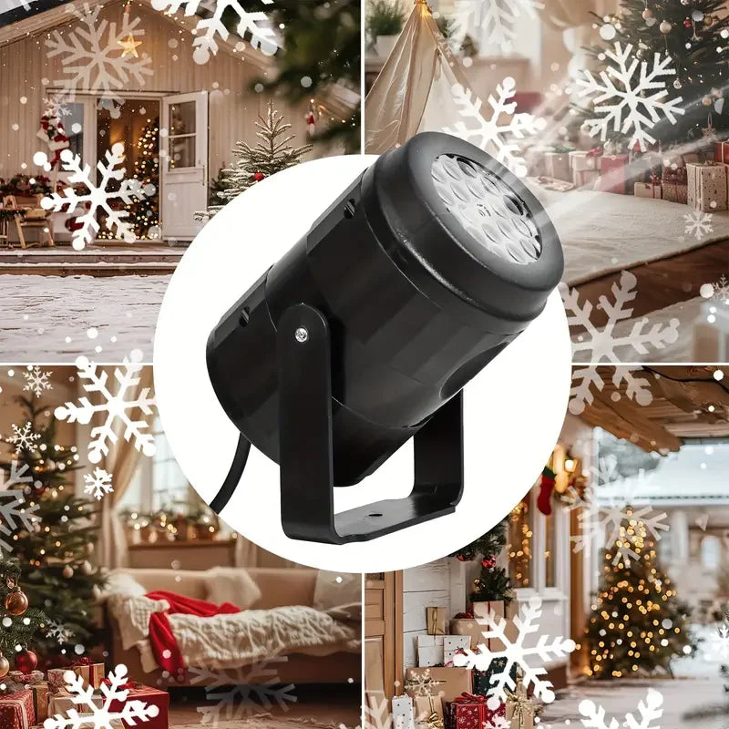 Snowflake Projector Light – USB Rotating Indoor & Outdoor Christmas Decoration