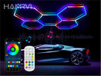 Dimmable Hexagon LED Ceiling Lights – RGB & Multi-Color, Garage/Gym/Gaming
