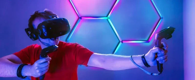 Dimmable Hexagon LED Ceiling Lights – RGB & Multi-Color, Garage/Gym/Gaming