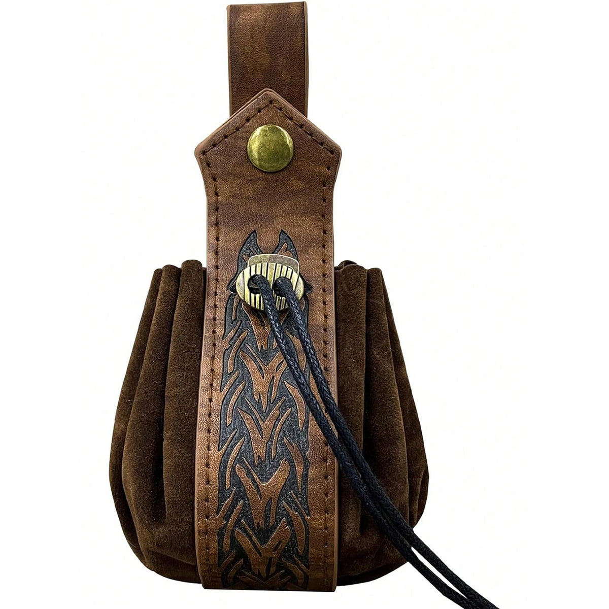 Medieval Viking Drawstring Waist Bag — Retro Coin Pouch for Renaissance Fairs, LARP & Cosplay