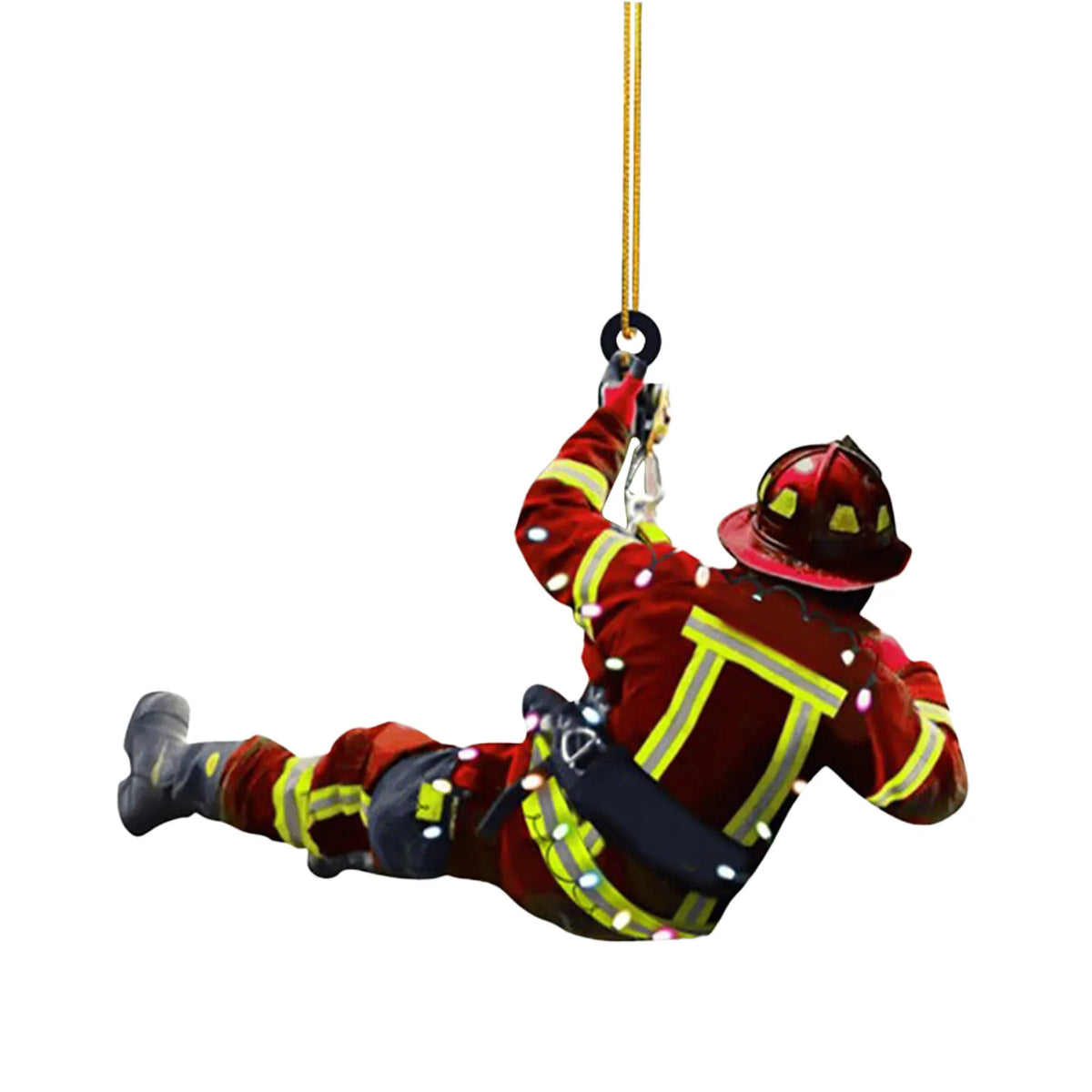 Firefighter Christmas Ornament – Double-Sided Acrylic Fireman Hanging Decoration