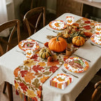Autumn Maple Leaf & Pumpkin Thanksgiving Paper Tableware – Plates, Cups & Napkins