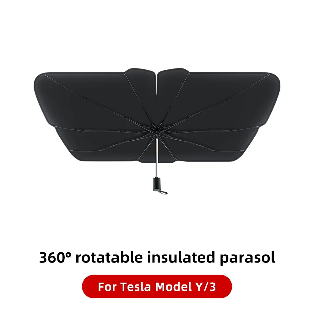 Foldable Magnetic Glass Roof Sunshade for Tesla Model 3 & Y (2021–2025, incl. Highland & Juniper)