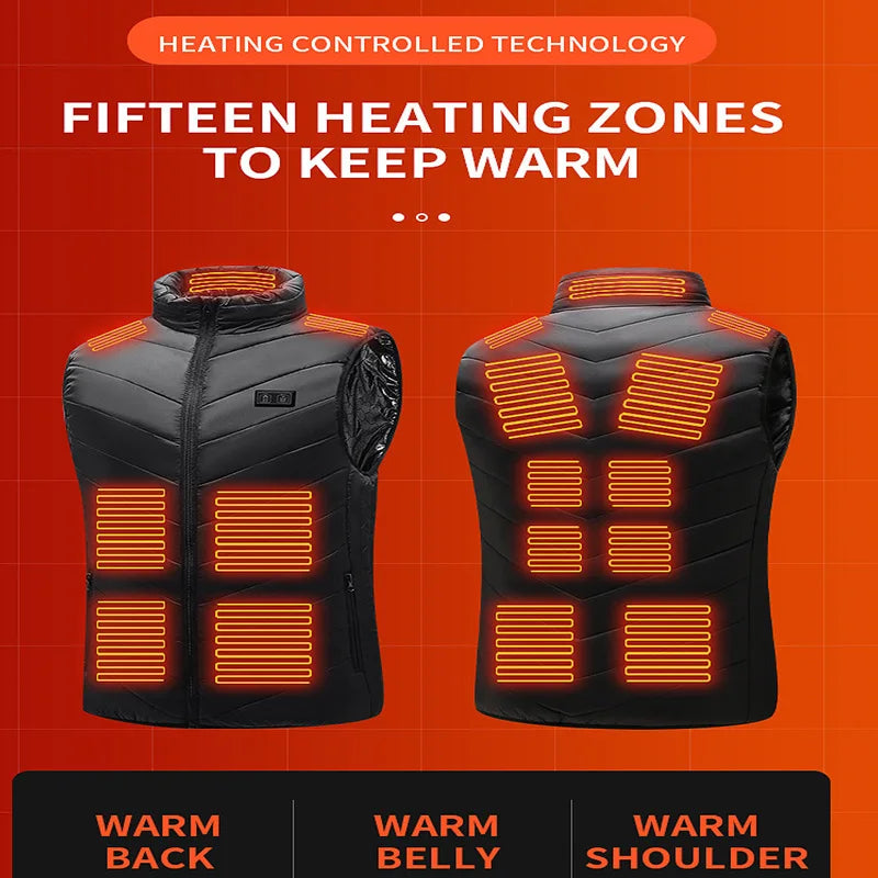 Graphene Heated Vest – USB Electric Heating Jacket for Men & Women
