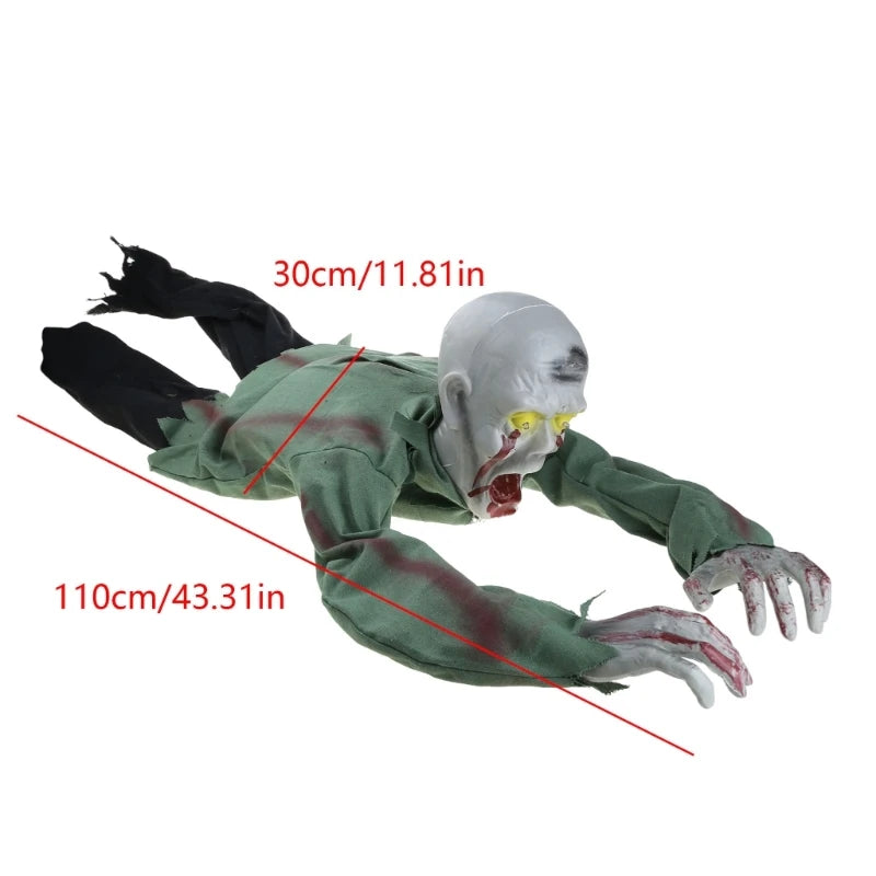 Electronic Crawling Zombie with LED Eyes – Halloween Haunted House Prop