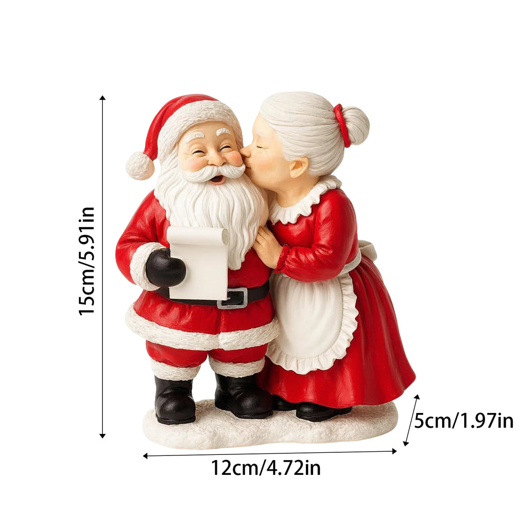 Mr. & Mrs. Claus Resin Statue – Christmas Couple Figurine for Mantel & Desktop