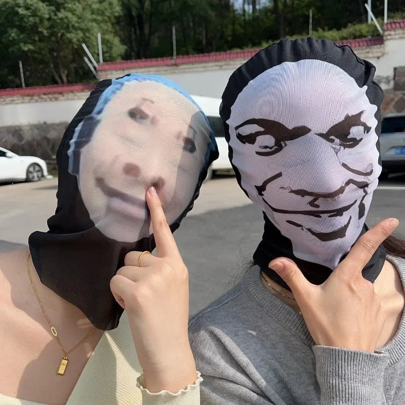 3D Full Face Mask | Funny Printed Halloween Cosplay Head Scarf