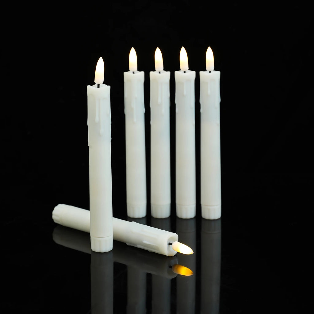 LED Taper Candles – Warm White Battery-Powered Christmas Candlesticks