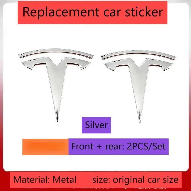 Tesla Model 3 & Model Y Metal Emblem Badge – Front & Rear Replacement