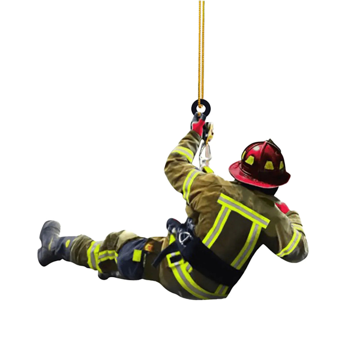 Firefighter Christmas Ornament – Double-Sided Acrylic Fireman Hanging Decoration