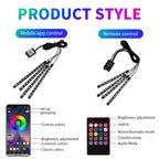 RGB Car Interior Ambient Foot Strip Lights – App & Remote Control LED Kit