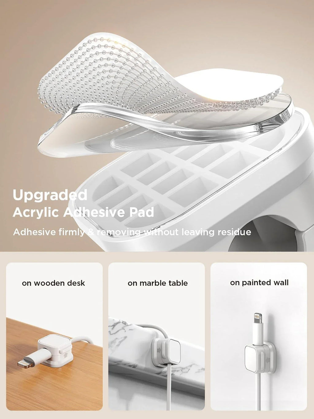 Adhesive Cable Clips – Under-Desk Cord Management Organizer