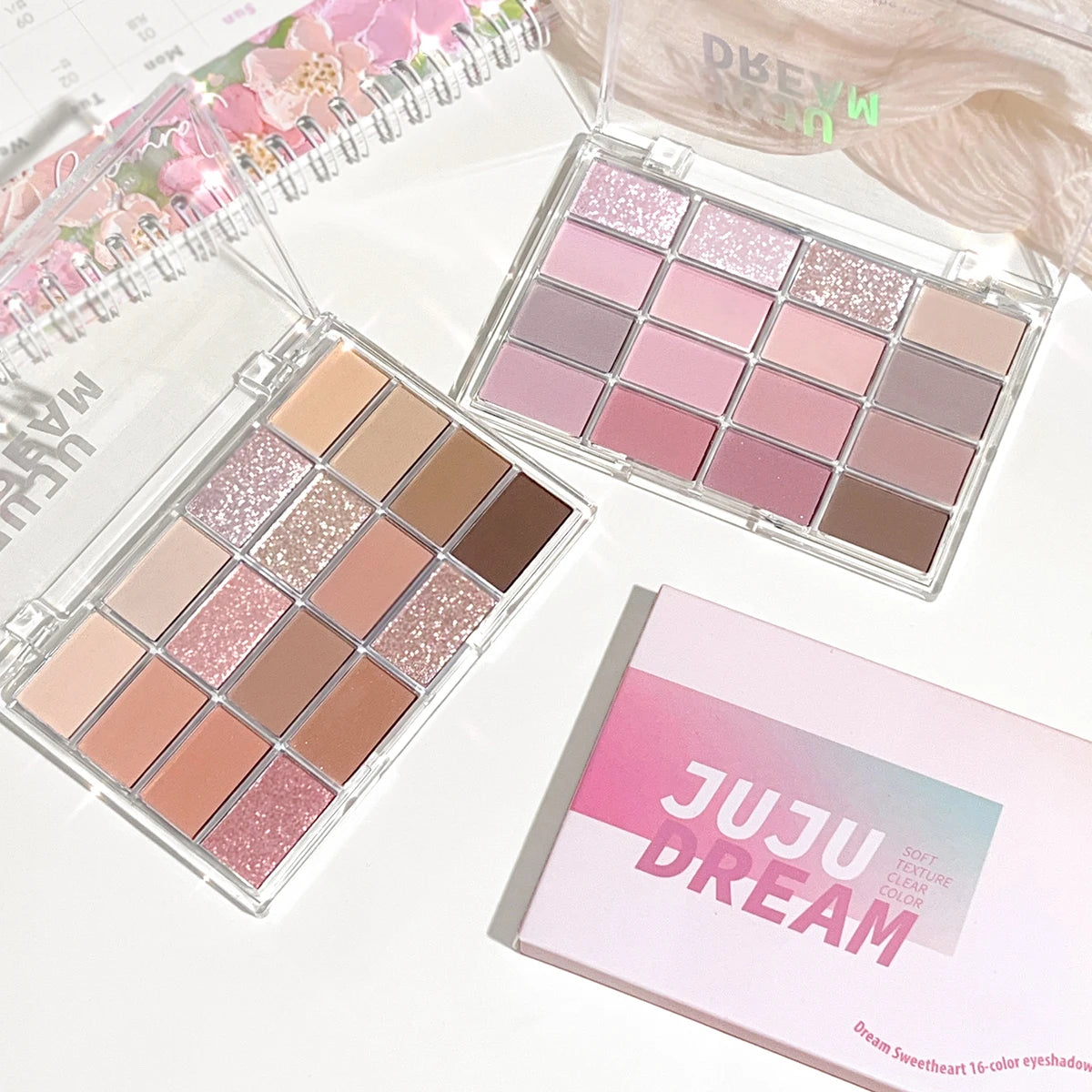 16-Color Earth Tone Eyeshadow Palette – Matte & Shimmer