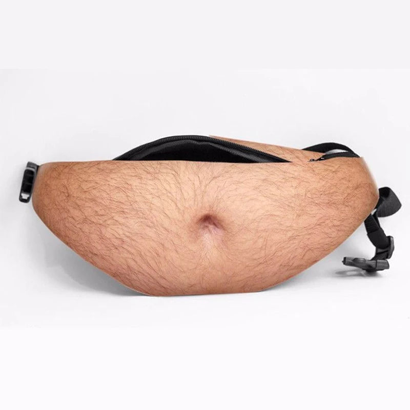Beer Gut Fanny Pack – Novelty Hairy Belly Waist Bag