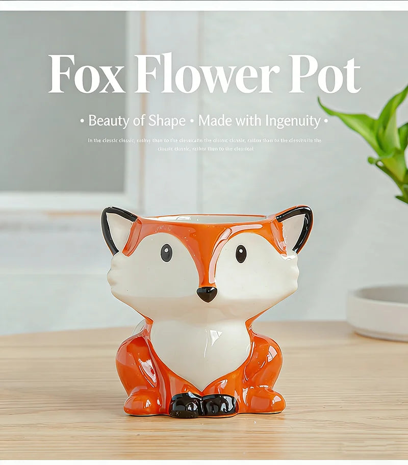 Cute Animal Ceramic Succulent Planter – Balcony & Desktop Home Decor