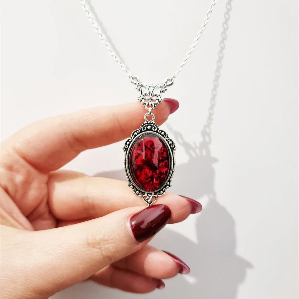 Red Crystal Skeleton Pendant Necklace — Gothic Fashion Jewellery for Women | Parties & Halloween