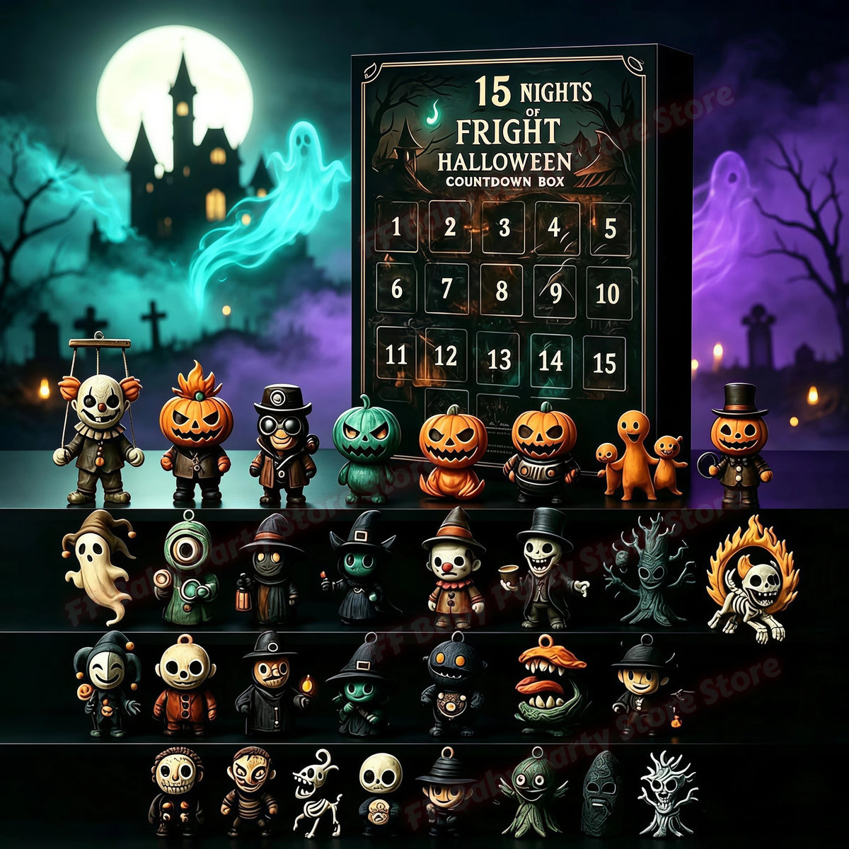 Halloween Advent Calendar 2026 – 31 Nights of Fright with 3D Mini Spooky Figurines